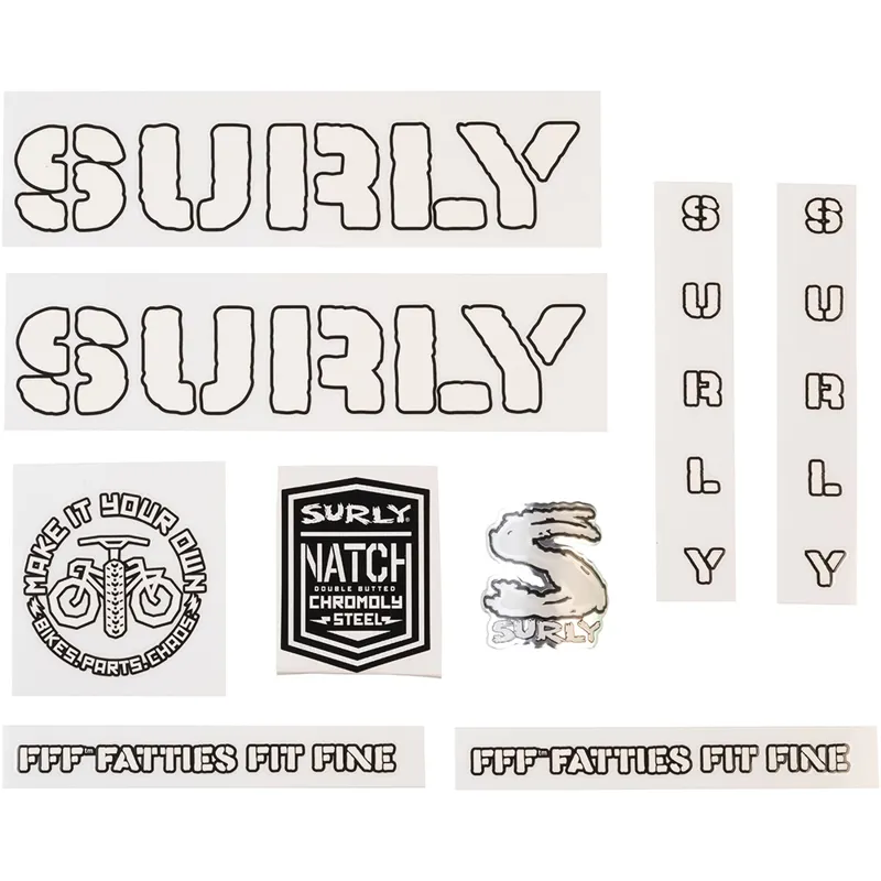 Surly Make It Your Own Decals in White - Overspray