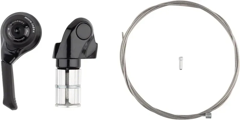 Microshift Left Bar End Road Shifter Double/Triple Friction in Black-1