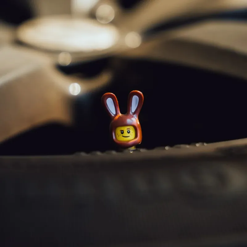 Brick Caps presta brown bunny valve caps pair