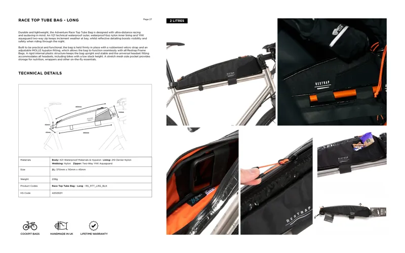 Restrap Race Top Tube bag black-5