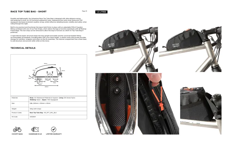 Restrap Race Top Tube bag black-3