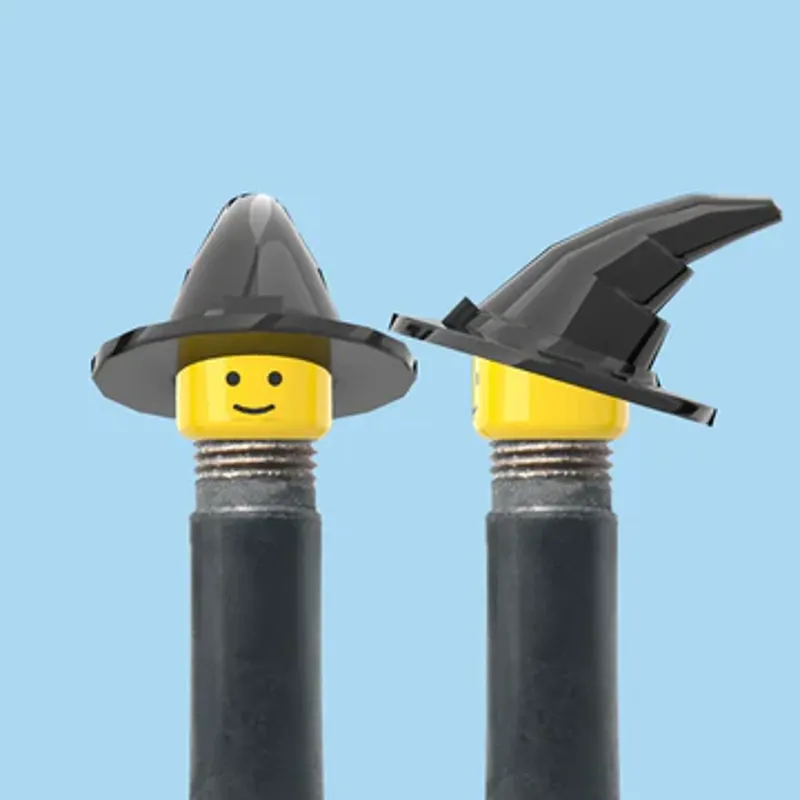 Brick Caps schrader black witch skull valve caps pair