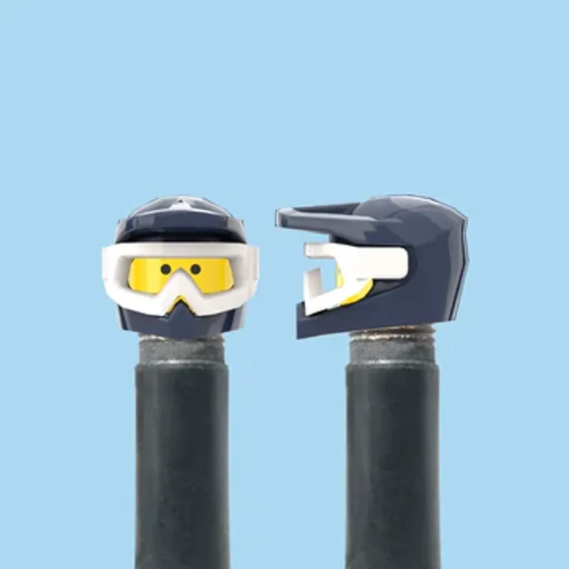 Brick Caps schrader blue full face Valve Caps Pair	