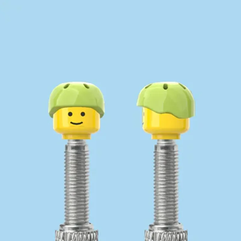 Brick Caps presta green pot Valve Caps Pair	