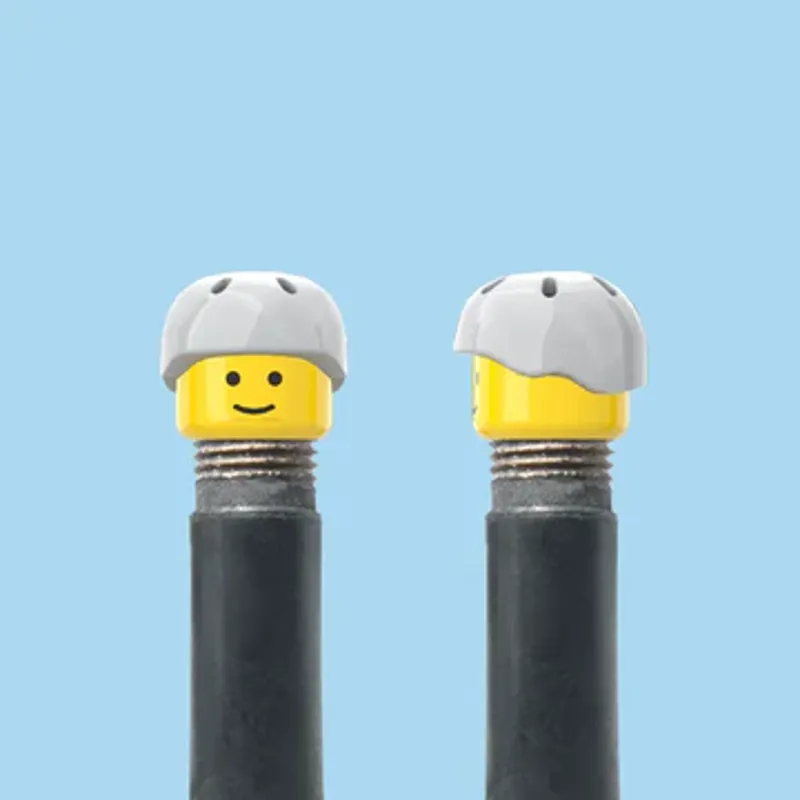 Brick Caps schrader grey pot valve caps pair