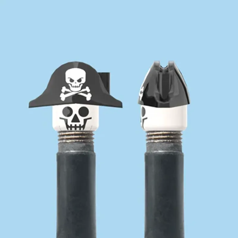 Brick Caps schrader pirate skull valve caps pair
