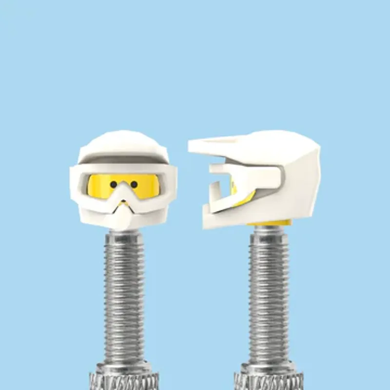 Brick Caps presta white fullface Valve Caps Pair	