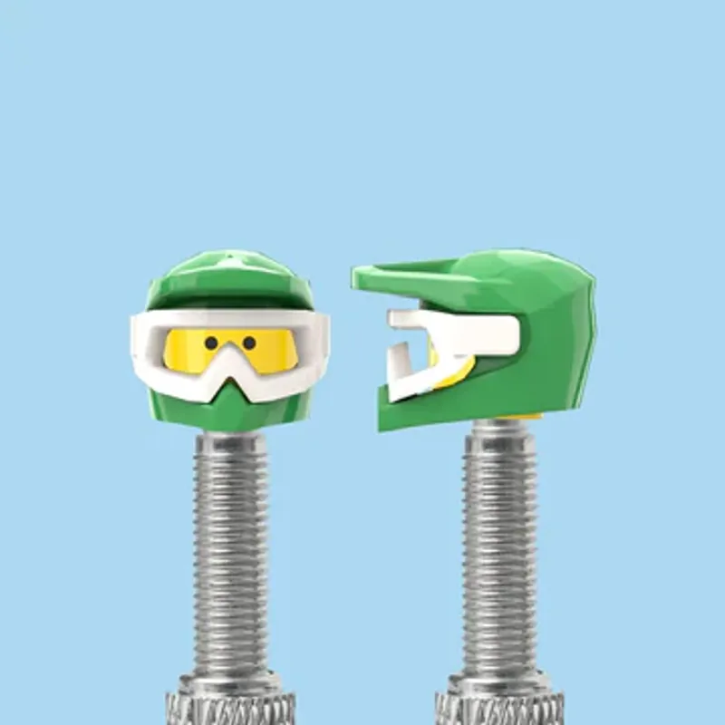 Brick Caps presta green fullface Valve Caps Pair	