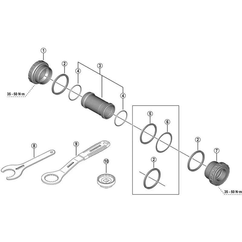 Shimano Workshop Hollowtech II Bottom Bracket Wrench in Silver-1